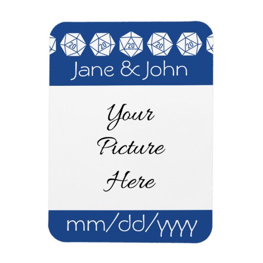 Flexible Tabletop Chic en bleu Save the Date Magnet (Vertical)