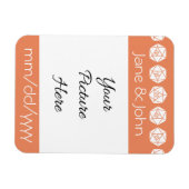 Flexible Tabletop Chic en Corail Magnet de rappel de date (Horizontal)