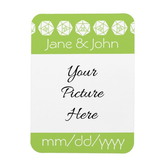 Flexible Tabletop Chic en Péridot Magnet de rappel de date (Vertical)