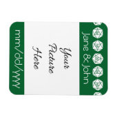 Flexible Tabletop Chic en Vert Magnet de rappel de date (Horizontal)