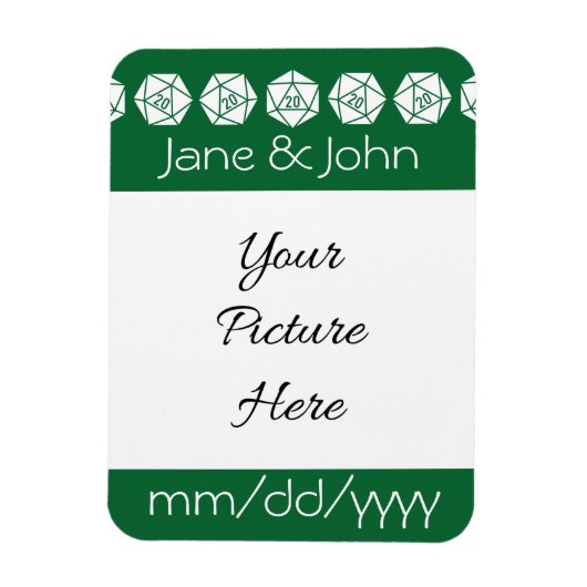 Flexible Tabletop Chic en Vert Magnet de rappel de date (Vertical)
