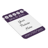 Flexible Tabletop Chic en Violet Magnet de rappel de date (Côté Droit)