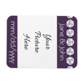 Flexible Tabletop Chic en Violet Magnet de rappel de date (Horizontal)