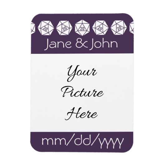 Flexible Tabletop Chic en Violet Magnet de rappel de date (Vertical)