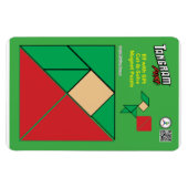 Flexible Tangram Christmas Elf Magnet - Elfe avec présent (Horizontal)
