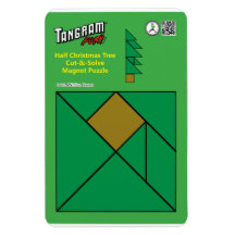 Tangram Magnet de Noël - Arbre de demi-Noël
