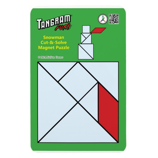 Flexible Tangram Magnet de Noël - Snowman (Vertical)