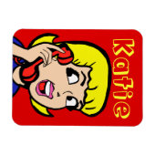 Flexible Téléphone Fille bande dessinée Flexi Magnet (Horizontal)