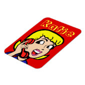 Flexible Téléphone Fille bande dessinée Flexi Magnet (Côté Gauche)