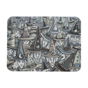 FLEXIBLE TONS DE HALLOWEEN WITCH GRIS RASSEMBLANT MAGNET