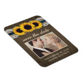 Flexible Tournesol Burlap Magnet Réservez la date (Côté Droit)