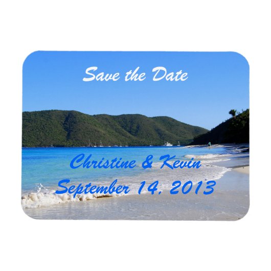 Flexible Tropical Beach Save the Date Magnet (Horizontal)