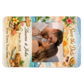 Flexible Tropical Bliss Photo Save Date Wedding Magnet (Horizontal)