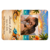Flexible Tropical Eternity Photo Save Date Wedding Magnet (Horizontal)