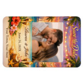 Flexible Tropical Harmony Photo Save Date Wedding Magnet (Horizontal)