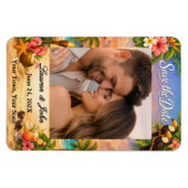 Flexible Tropical Paradise Photo Save Date Wedding Magnet (Horizontal)
