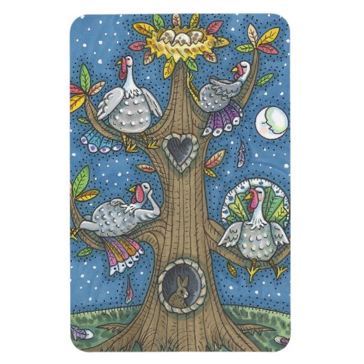 FLEXIBLE TURKEY TREE, THANKSGIVING FUNNY GOBBLERS MAGNET (Vertical)