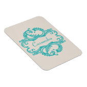 Flexible Turquoise Chic Damask Premium Magnet (Côté Droit)