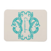 Flexible Turquoise Chic Damask Premium Magnet (Horizontal)