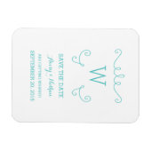 Flexible Turquoise Whimsical Flourish Save the Date Magnet (Horizontal)