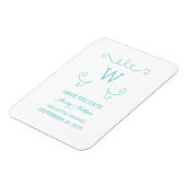 Flexible Turquoise Whimsical Flourish Save the Date Magnet (Côté Gauche)