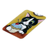 Flexible Tuxedo Cat & Cupcake Art Magnet Premium (Côté Gauche)