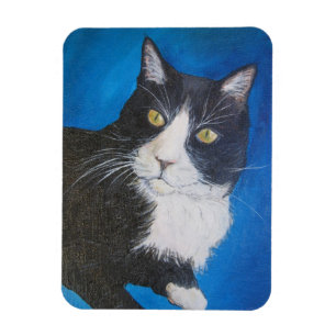 Flexible Tuxedo Chat Pet Art Magnet Customisé Options cadea