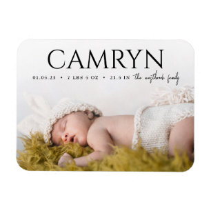 Flexible Type Gras Bébé Naissance Faire-part photo Magnet