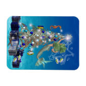 Flexible Une sirène magique Noël. carte de noël Magnet (Horizontal)