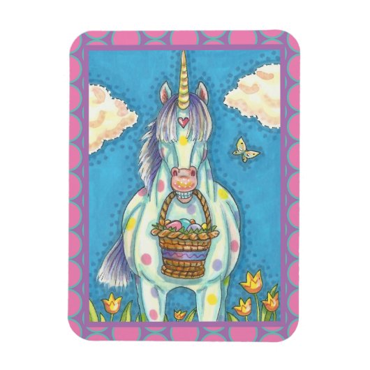 FLEXIBLE UNICORNE DE PANIER DE PÂQUES, MAGNET DE CHEVAL EN (Vertical)