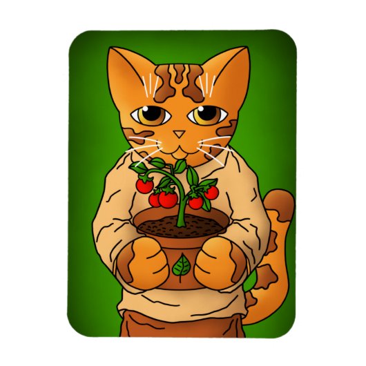 Flexible Végétal Gardener Magnet de chat (Vertical)