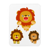 Flexible 'Venant! !" 3 mignons Lions Caricature Magnet flex (Vertical)