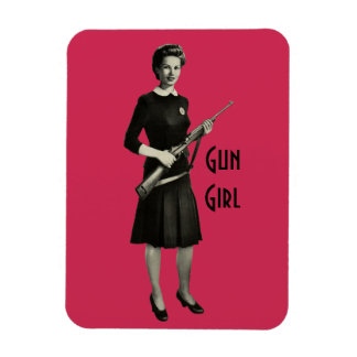 Flexible Vintage 1950s Era Gun Gal Rifle Home Office Magnet