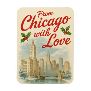 Flexible Vintage Christmas Magnet - De Chicago Avec Amour
