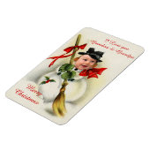 Flexible Vintage Christmas Snowman Custom Photo Magnet (Côté Gauche)