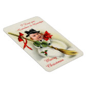 Flexible Vintage Christmas Snowman Custom Photo Magnet (Côté Droit)