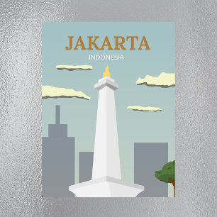 Flexible Vintage Jakarta Indonésie Magnet de voyage