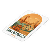 Flexible Vintage San Francisco Travel Magnet | Golden Gate  (Côté Gauche)