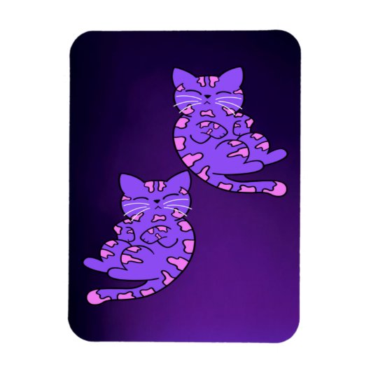 Flexible Violet Kitten Twins 2 Magnet (Vertical)
