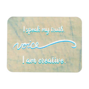 Flexible "Voix" Throat Bleu Chakra Mots Inspirants Magnet
