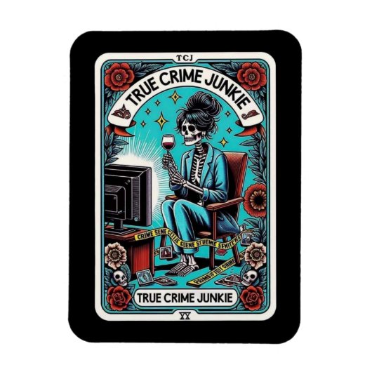 Flexible Vrai crime Carte Junkie Tarot Magnet (Vertical)