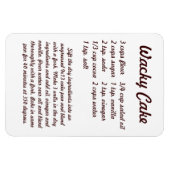 Flexible Wacky Cake Recipe Fridge Magnet (Horizontal)