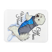 Flexible Warm Heart Snow Bichon Photo Magnet (Horizontal)