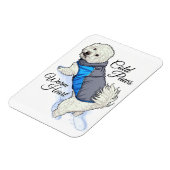 Flexible Warm Heart Snow Bichon Photo Magnet (Côté Gauche)