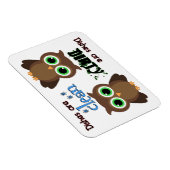 Flexible Whimsical Green Eyed Brown Owl Magnet (Côté Droit)