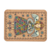 Flexible Yo Yo Quilt Angel MAGNET Primitive (Horizontal)