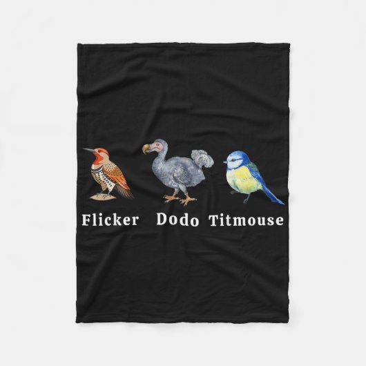 Flicker Dodo Titmouse Fleece Deken (Voorkant)