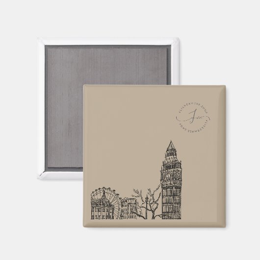 Flickermuse Mocha Mousse Tone Sketch Magnet (Recto/Verso)