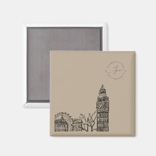 Flickermuse Mocha Mousse Tone Sketch Magnet Magneet