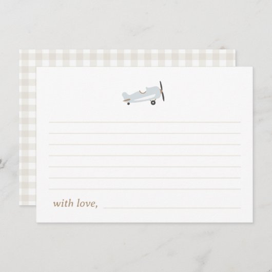 "Flies du temps" Thème avion Cartes de capsule du (Devant / Derrière)